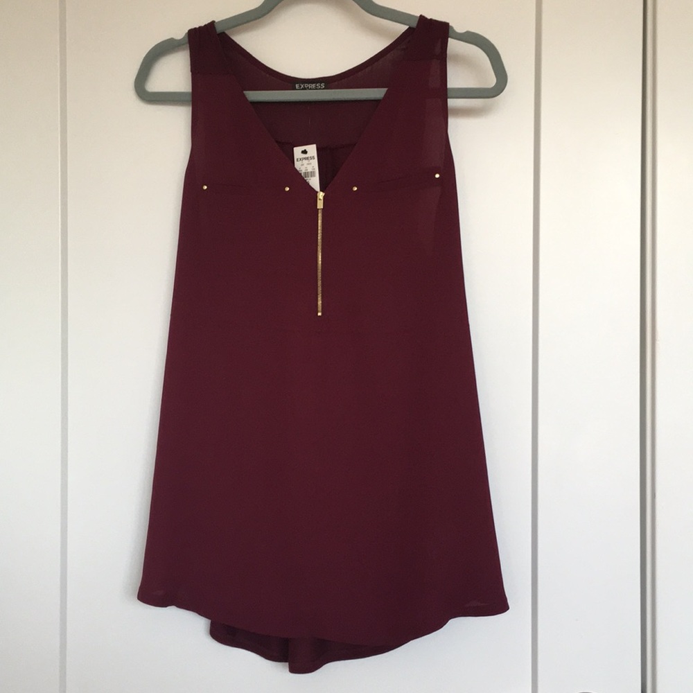 Brand New Burgundy Express Sleeveless Top
